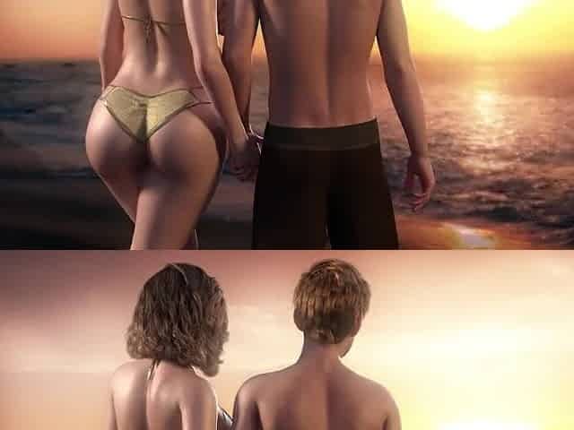 Sexy mother i'd like to fuck jerks off a youthful chap in a beach (Full game in bio)