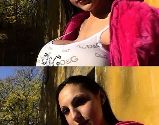 Big boob brunette masturbates on webcam