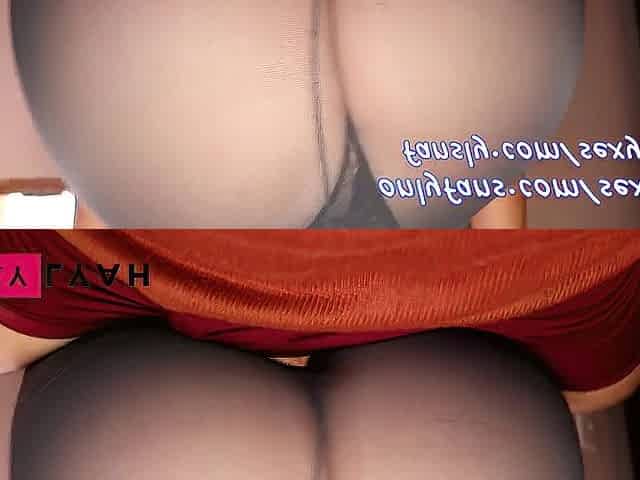 My Large Butt Stepsis sits on my Lap Dancing wearing Hose