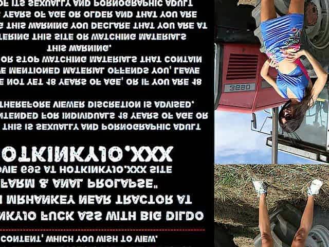 Hotkinkyjo screw butt with large vibrator from mrhankey near tractor at farm & anal prolapse
