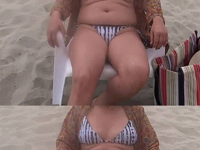 I make the ramrods very hard whilst I show myself on the beach and I end up screwing