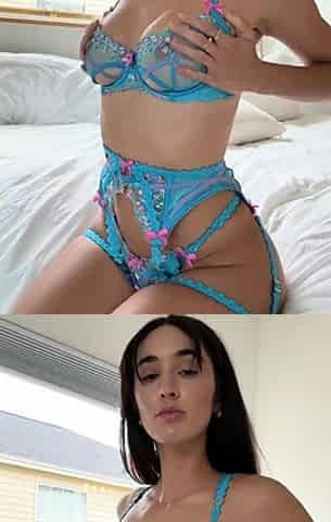 Natalie Roush PPV Nude See Through Blue Lingerie Video