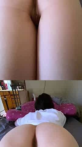 Hot and horny amateur teen girl fingering her tight ass