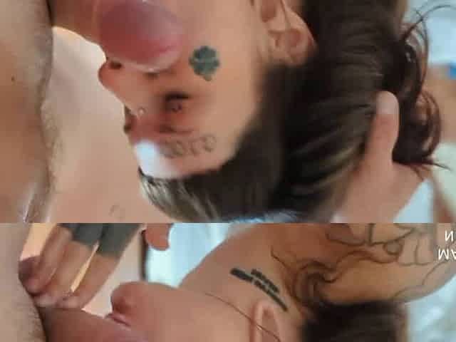 Marseline, a top pornographic star in 2023, gives the hottest blowage on Blowjob Day. Suicide girls and piercing fans, this is a