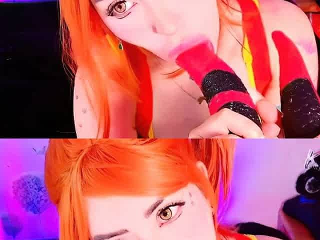 Sexy busty Misty by Pokemon gets dildos DP in doggy pose
