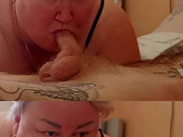 Stepson Cums From Blowjob and Jerking off