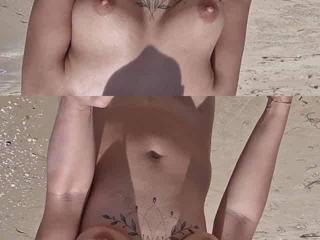 On a nudist beach I walk and touch the dick of a stranger I meet. He walks away excitedly.
