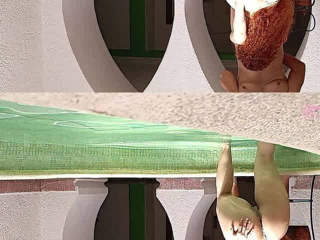 This lalin girl chick with flawless butt gets her dark hole drilled at the pool