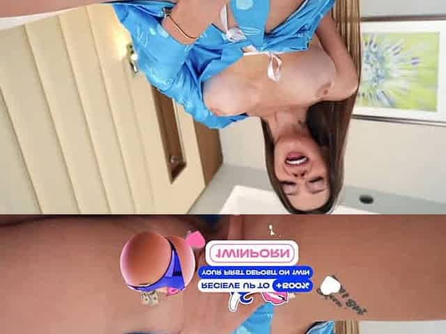 Horny stepsister loves to flaunt her smooth-shaven gash whenever she's naked, and she's always up for a supreme plow and facial.