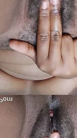 Spreading Rubbing Fingering My Wet Black Pussy Cumming Hard