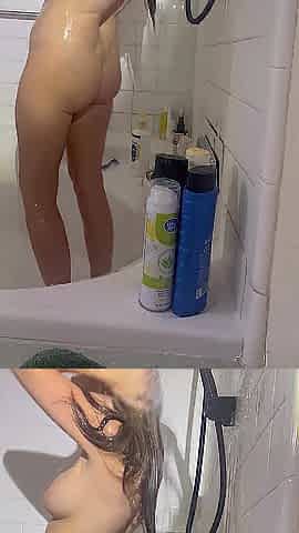 Pleasure in the shower recording myself just so I could send it to mine and his allies