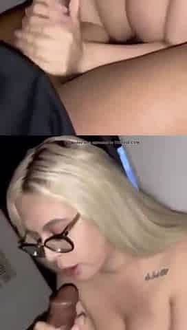 Blonde BBW Nerd Sucking Dick