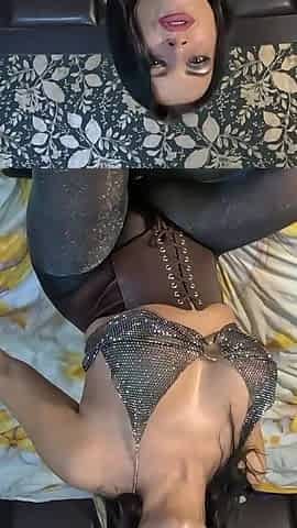 Breath Holding in Pantyhose & Shiny Bra - Puffy Cheeks, Red Face & Intense Struggle