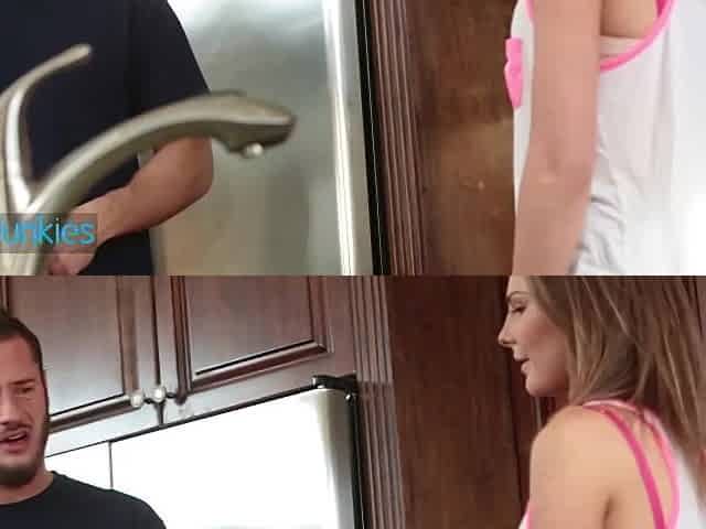 REALITYJUNKIES - Babysitter Ends Banging Her Boss' Stepson After Watching A Scary Film With Him