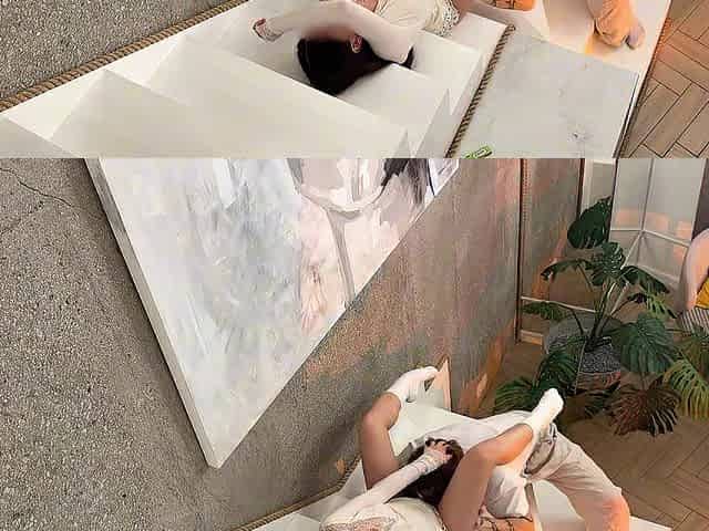 Romantic evening ended with awesome sex with a sexy brunette hair right on the stairs