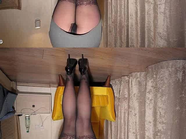 Amateur Wife in Hose and High Heels Haunch Bang - Cum in Pants