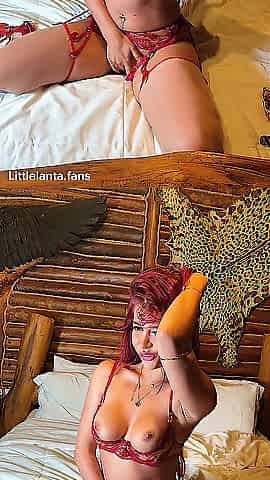 SMALL REDHEAD ATLANTA MORENO RIDES SEX-TOY - Large Melons and Fingering in Solo Masturbation!