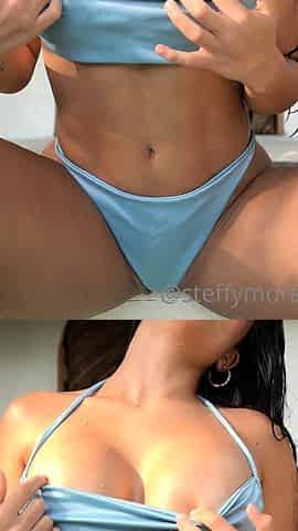 Blonde With Natural Big Boobs Loves Putting A Toy In Her