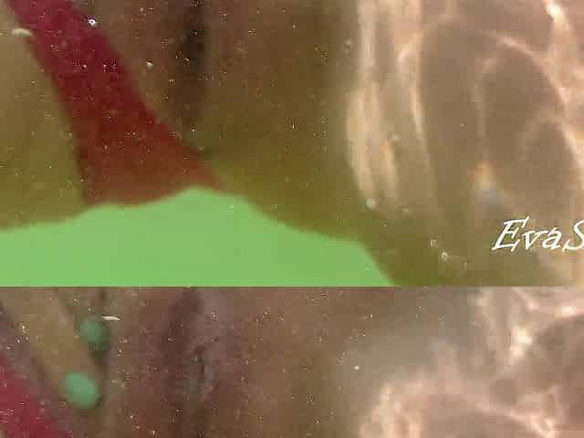 pissing and masturbating underwater at the sea public beach