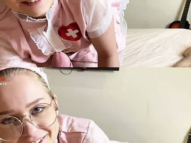 The nurse in a pink miniskirt helped me empty my eggs
