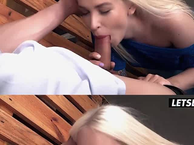 Blond Sucks Stranger Whilst Roommate Waits - SLUTTY HOSTEL