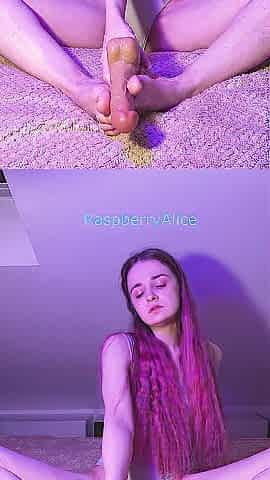 Glamorous Oiled Chick Does Footjob with Large Penis OF/RaspberryAlice