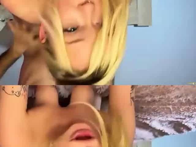 Blonde slut get facial after deepthroat and hard pounding li