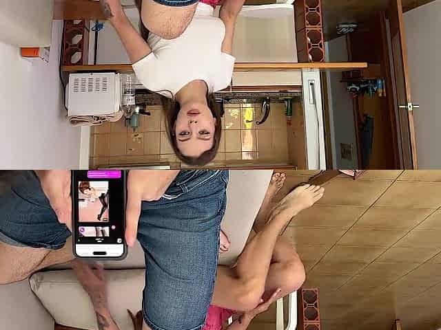 Step sis get lewd 'cuz of fresh AI app. I cum twice on her vagina and butt