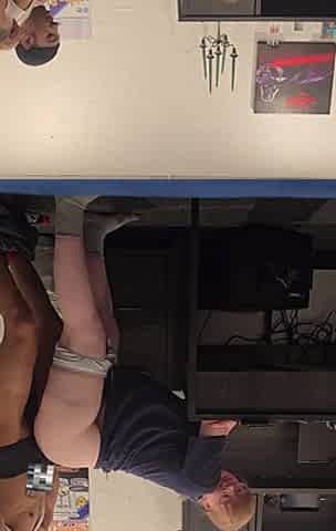 Glamorous PAWG gets bent over at the shop in my back office