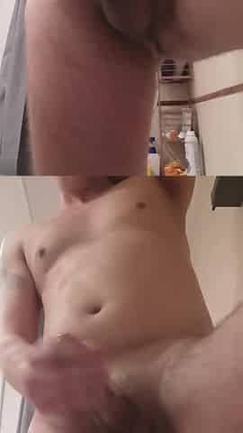 Jerkin off in the shower and inadvertently pissing on my phone. Slow motion spunk flow