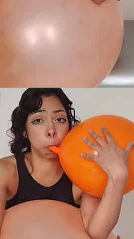 Petite Latina Looner Gets Colorful Balloon Therapy Massage