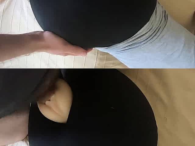 Screw Toy and Cum on Leggins, CFMN
