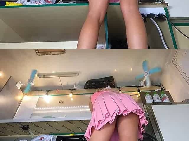 Hot angel out of pants upskirted at work by nasty boss - voyeur candid camera