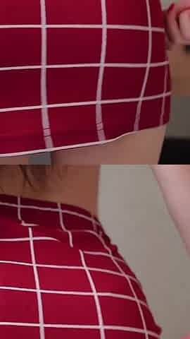 Tight Red Skirt Teasing Perfect Ass Student