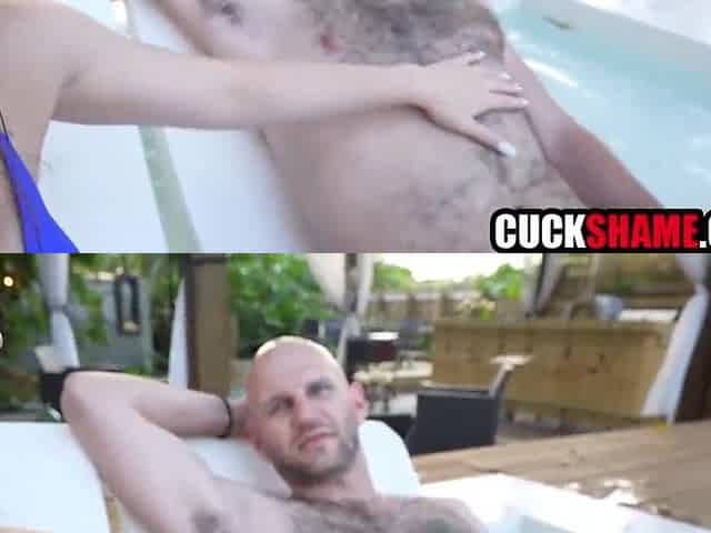Wife records porn movie scene for cuckold spouse