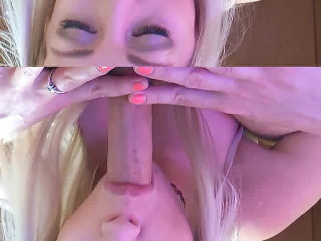 Hawt Blond Makes Hookup Cum Loads In Her Avid Throat