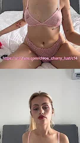 Cute Blond with Natural Melons sucks a large pink sex-toy and drools