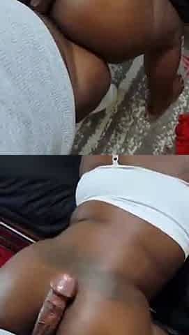 Horny and wild amateur black couple do a hardcore cam show
