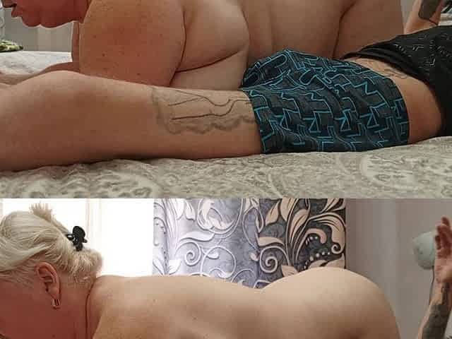 Neighbor Sucks Cock Like a Slut and Swallows All My Cum
