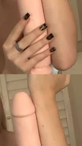 Busty Blonde Cums Hard on Her Big Dildo