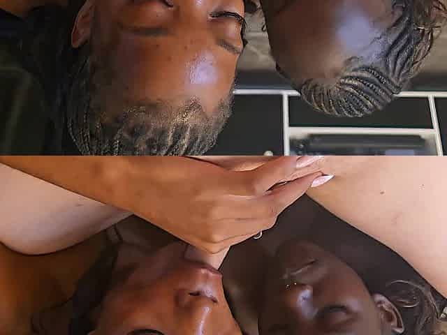 Black girlfriends have an interracial double oral