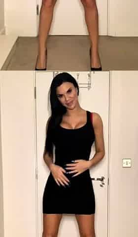Busty babe playing with her big boobs