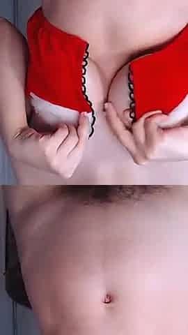 Christmas Bodystocking Cocktease