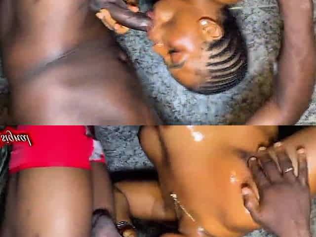 Ebony hard pipe makes step daughter cream seriously