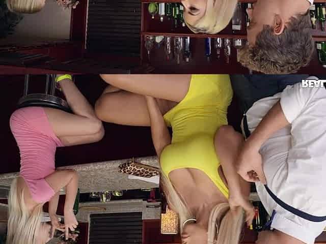 Bridgette B's Steamy Bar Affair with Blonde Heat