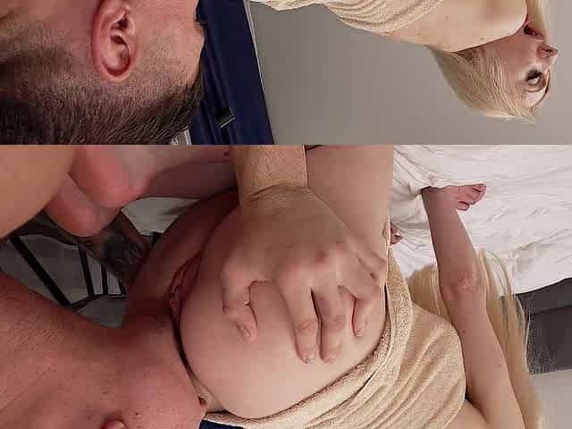 Brawny Stud Passionately Bangs Tall Golden-haired in the Butt & Cums Inside!