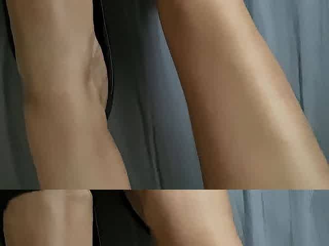 Footjob in a very high heels, one ruined climax, and I cum on her soles
