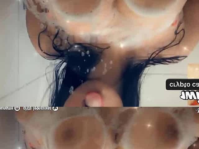 Sexy Latina Lathering up her super-fucking-hot super-sexy body in the bathroom shower - ORAL