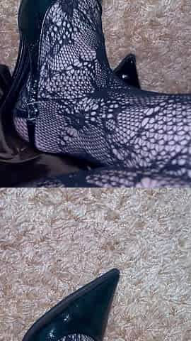 Playing with My Legs in Sexy Stockings and Heels