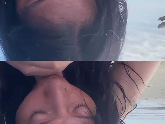 Amazing close-up beach sex in public